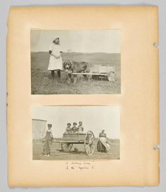 [Kids with two-wheeled carts in the Magdalen Islands] [Page 8 of Children album]