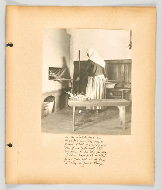 As the Doukhobors are vegetarians, they use a great deal of dried fruit. The fruit goes with the big oven in the hay you see -- when baked in a slow fire, goes out in the sun to dry in great trays. [Page 17 of The Doukhobors II album]