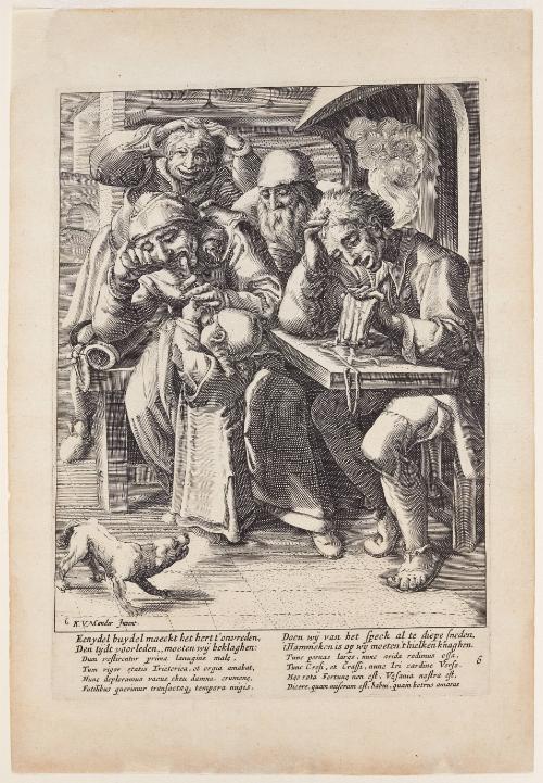 When Your Purse is Empty, You Eat Bones not Bacon, Plate no. 6 from a Series of Proverbs after Karel van Mander