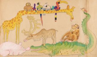 Animals (Giraffe, Pig, Alligator, Monkey, Birds)