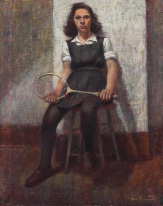 Rosie with Badminton Racquet