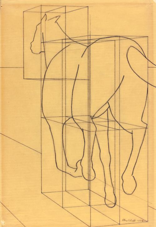 Transfer Cartoon for panel "Horse and Train"