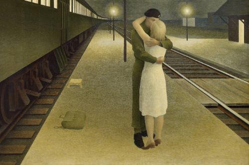 Soldier and Girl at Station