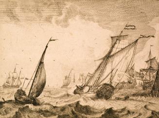 Ships and a Yacht at Sea, Plate No.6 from The Set of Seascapes