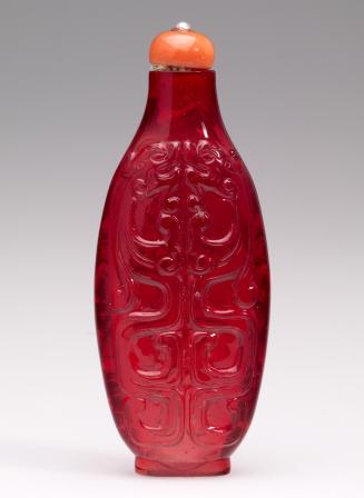 Snuff Bottle, with carved dragons