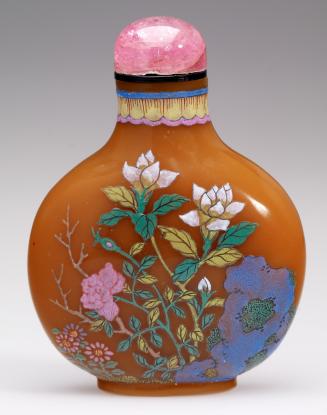 Snuff Bottle, with enamelled flowers