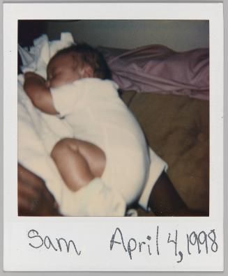 Sam, April 4, 1998 [profile of sleeping baby]