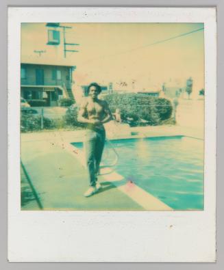 From Joey to my one and only love Donna Moeriand [Young man posing at poolside]
