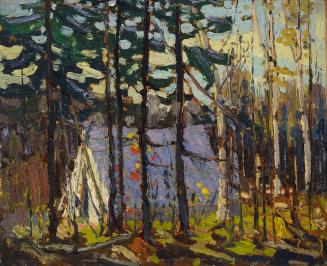 The Artist's Camp, Canoe Lake, Algonquin Park (recto);  Autumn Woods with Deer (verso)