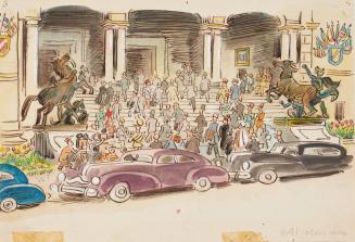Delegates Arrive at the Governments' Conference, Illustration for Page 41 The Animals' Conference