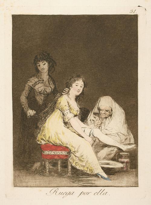 She prays for her   Plate 31 from "Los Caprichos"