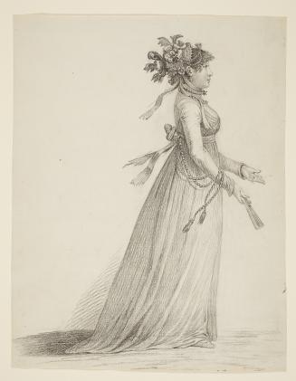A Fashionable Lady Modeling an Empire Dress