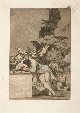 The sleep of reason produces monsters   Plate 43 from "Los Caprichos"