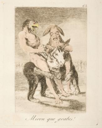 Look how solemn they are!   Plate 63 from "Los Caprichos"