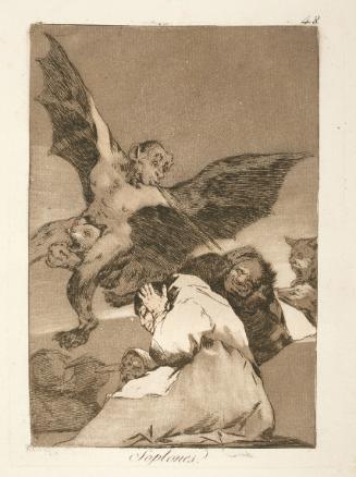 Tale-bearers/Blasts of wind   Plate 48 from "Los Caprichos"