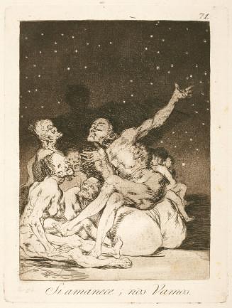 When day breaks, we will be off   Plate 71 from "Los Caprichos"