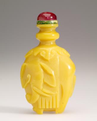 Snuff Bottle, carved in the form of a tusked elephant