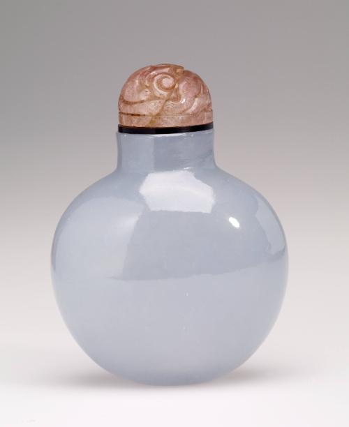 Snuff Bottle in Jadeite of Pastel Blue Colour