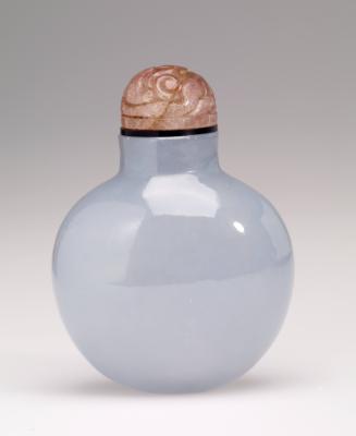 Snuff Bottle in Jadeite of Pastel Blue Colour
