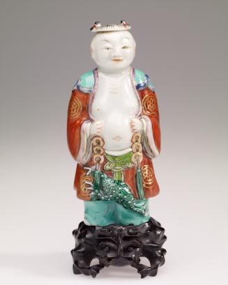 Snuff Bottle, moulded in the form of Lia Hai and his three-legged toad