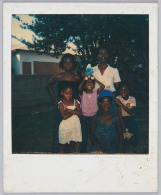 Marcie, Linda, Yazzi, Katy, Teddy, Keisha [Woman posing with five girls]