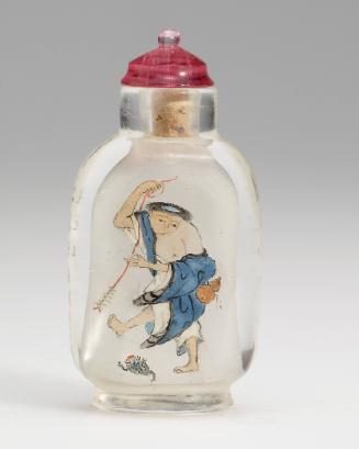 Snuff bottle of glass minature rounded form