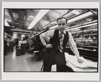 Rupert Murdoch, [media mogul, in New York Post’s office, New York]
