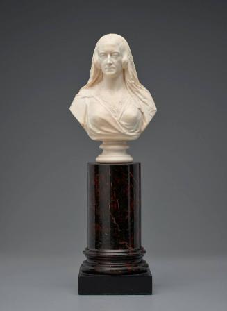 Bust of a Woman wearing a veil at back of head
