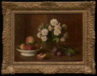 Still Life: Roses, Peaches and Plums