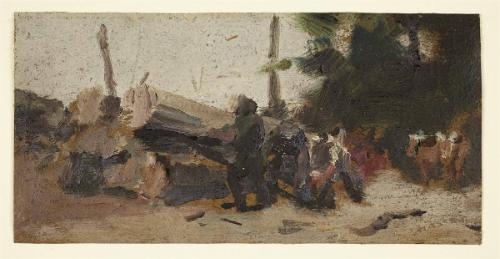 First oil sketch for Logging