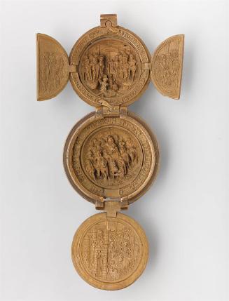 David beheading Goliath; David kneeling before Samuel