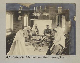 Dinner in the train's canteen