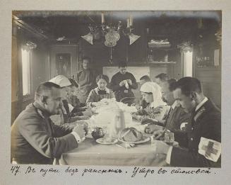 Riding without wounded. Morning in canteen.