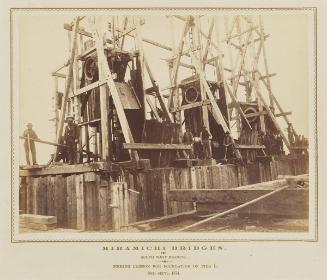 Miramichi Bridges: South West Branch. Sinking caisson for foundation of Pier I. 3rd Sept., 1874