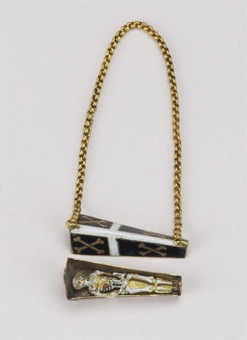 Coffin Pendant with Skeleton