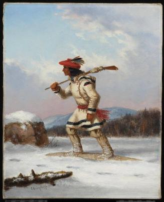 Indian Hunter on Snowshoes