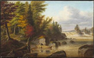 Indians at Portage near the Falls of the St. Maurice River at Grand'Mère