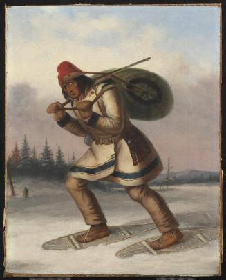 Indian Trapper on Snowshoes