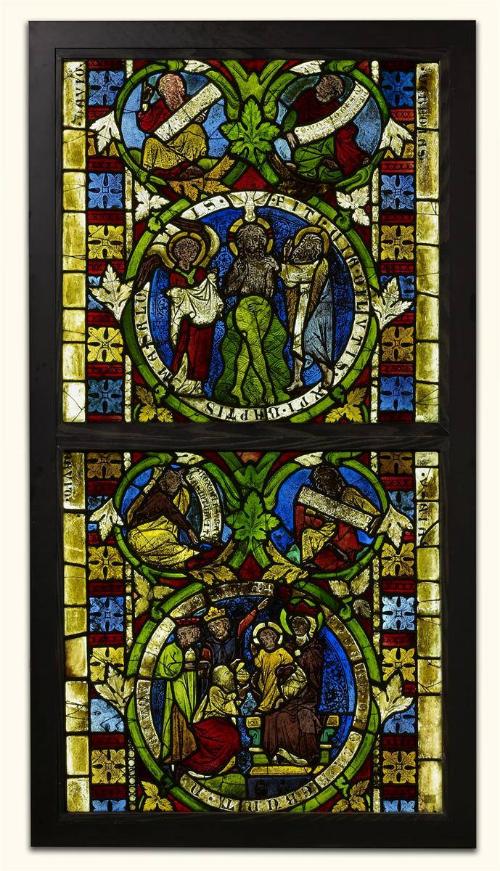 The Baptism of Christ and The Adoration of the Magi from a Tree of Jesse Window