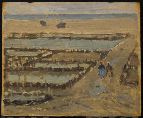 Breton Women Walking Among Oyster Beds, Cancale