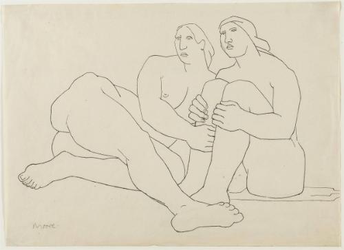 Two Seated Figures
