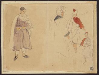 Sketches of Four Standing Arabs