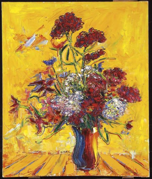 Wild Flowers with Yellow Background