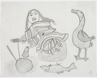 Woman Jigging for Fish