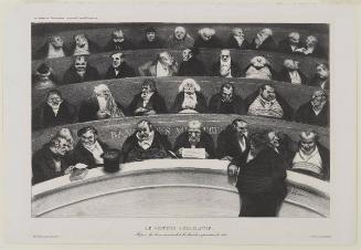 LE VENTRE LEGISLATIF. Aspect des bancs ministériels de la chambre improstituée de 1834