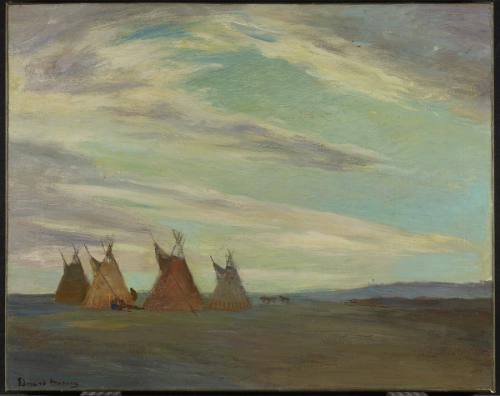 Indian Encampment on Prairie