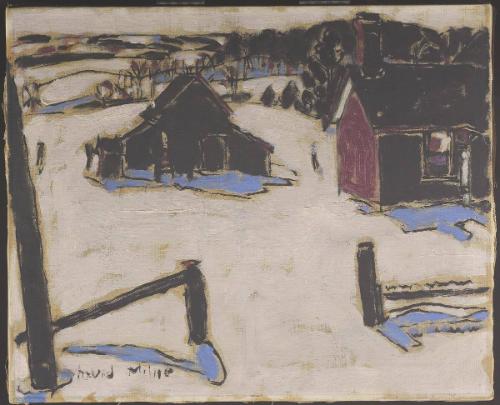 Gate and Barns (recto); Barn and Wagon (verso)
