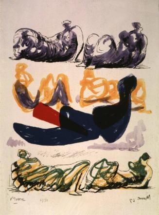 Reclining Figures with Blue Central Composition from Shelter Sketchbook