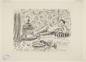 Odalisque, brasero et coupe de fruits