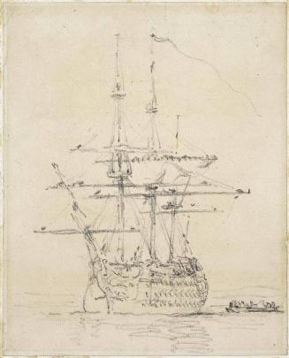 Bow View of H.M.S. Victory in the Medway